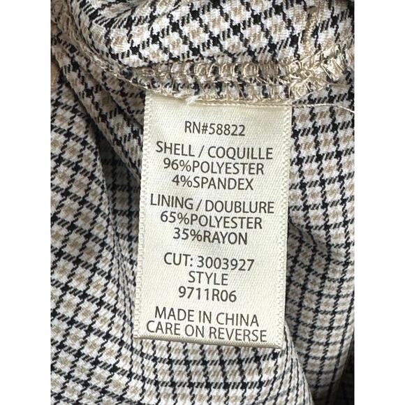 Max Studio Tan Brown Houndstooth Ponte Pull-On Pants Straight Leg Stretch S - Picture 6 of 10